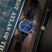 IWC Portofino Chronograph Blue Dial Black Leather Strap Watch for Men - IW391036