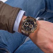 Guess Poseidon Chronograph Black Dial Black Silicone Strap Watch For Men - GW0425G1