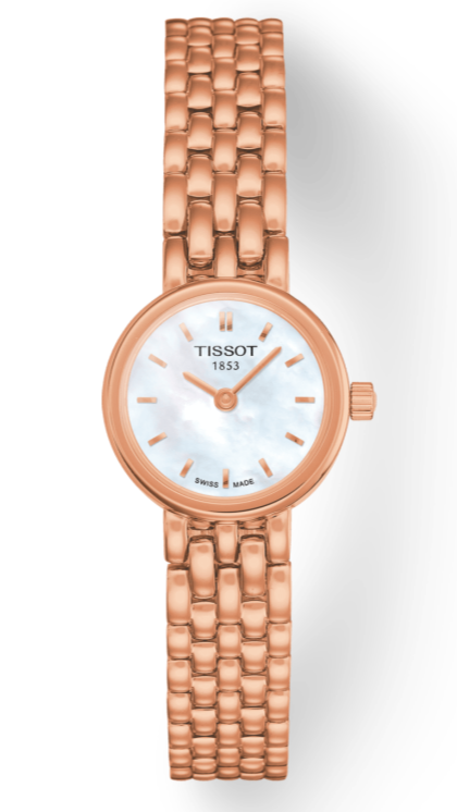 Tissot T Lady Lovely Mother of Pearl Dial Rose Gold Steel Strap Watch For Women - T058.009.33.111.00