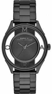Marc Jacobs Tether Transparent Black Dial Black Steel Strap Watch for Women - MBM3419