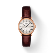 Tissot Carson Premium Lady Silver Dial Brown Leather Strap Watch For Women - T122.210.36.033.00