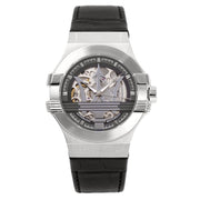 Maserati Potenza Automatic Black Dial Black Leather Strap Watch For Men - R8821108038