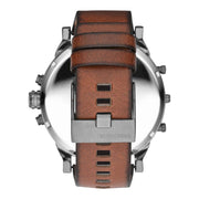 Diesel Mr Daddy 2.0 Chronograph Black Dial Brown Leather Strap Watch For Men - DZ7332