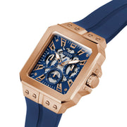 Guess Leo Chronograph Blue Dial Blue Silicone Strap Watch For Men - GW0637G3