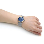 Versace Meander Blue Dial Silver Mesh Bracelet Watch for Women - VELW00520