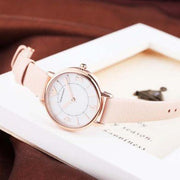 Emporio Armani Kappa White Mother of Pearl Dial Pink Leather Strap Watch For Women - AR2512