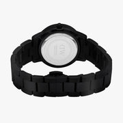 Daniel Wellington Iconic Link Ceramic Black Dial Black Steel Strap Watch For Women - DW00100414