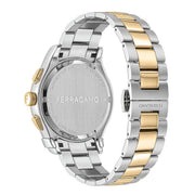 Salvatore Ferragamo Sapphire Chrono Green Dial Two Tone Steel Strap Watch for Men - SFME01223