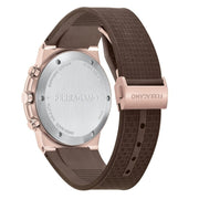 Salvatore Ferragamo Sapphire Chrono Brown Dial Brown Rubber Strap Watch for Men - SFME01023
