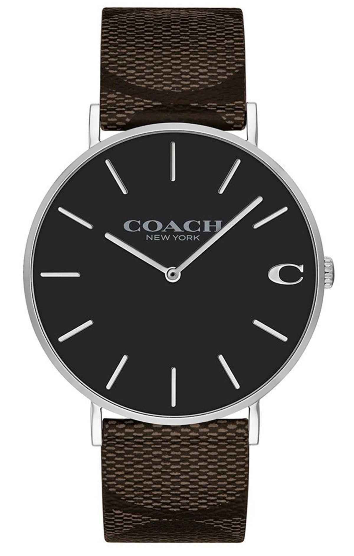 Coach Charles Black Dial Brown Leather Strap Watch for Women - 14602156