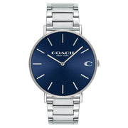 Coach Charles Blue Dial Silver Steel Strap Watch for Men - 14602429