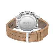 Hugo Boss Allure Chronograph Black Dial Brown Leather Strap Watch for Men - 1513964