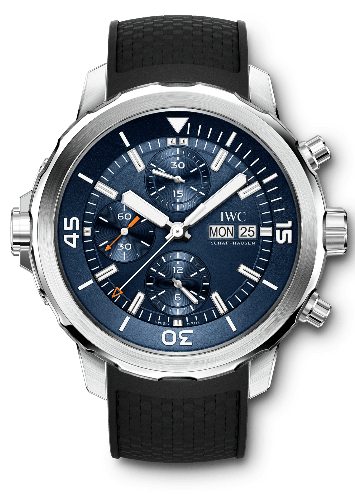 IWC Aquatimer Automatic Chronograph 44mm Blue Dial Black Rubber Strap Watch for Men - IW376805