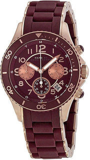 Marc Jacobs Rock Chronograph Red Dial Red Silicone Strap Watch for Women - MBM2596