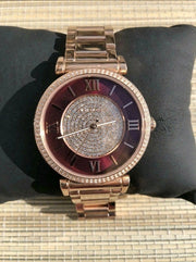 Michael Kors Catlin Quartz Rose Gold Dial Rose Gold Steel Strap Watch For Women - MK3412