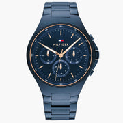 Tommy Hilfiger Justin Chronograph Blue Dial Blue Steel Strap Watch For Men - 1792058