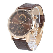 Tommy Hilfiger Kane Brown Dial Brown Leather Strap Watch for Men - 1710400