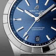 Breitling Chronomat 32 Blue Dial Silver Steel Strap Watch for Women - A77310101C1A1