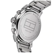 Tommy Hilfiger Jake Chronograph Black Dial Silver Steel Strap Watch for Men - 1791234