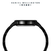 Daniel Wellington Iconic Link Ceramic Black Dial Black Steel Strap Watch For Women - DW00100414