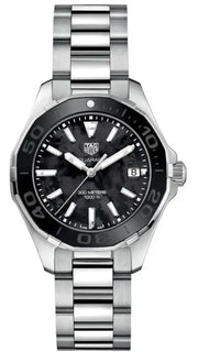 Tag Heuer Aquaracer Quartz Black Dial Silver Steel Strap Watch for Women - WAY131K.BA0748