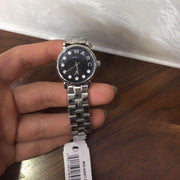 Marc Jacobs Blade Black Dial Silver Steel Strap Watch for Women - MBM8672