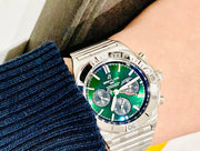 Breitling Chronomat B01 42mm Green Dial Silver Steel Strap Watch for Men - AB01343A1L1A1