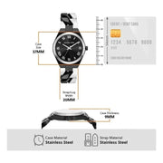 Michael Kors Lennox Analogue Black Dial Two Tone Steel Strap Watch for Women - MK7502
