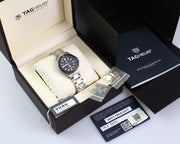 Tag Heuer Aquaracer Quartz Black Dial Silver Steel Strap Watch for Women - WAY131K.BA0748