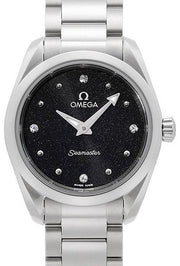 Omega Seamaster Aqua Terra Quartz Diamond Black Dial Silver Steel Strap Watch for Women - 220.10.28.60.51.001