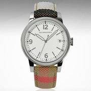 Burberry Utilitarian White Dial Multicolor Leather Strap Watch for Women - BU7824