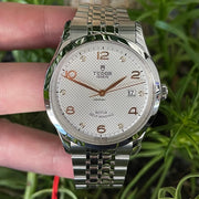 Tudor 1926 Automatic Diamonds Silver Dial Silver Steel Strap Watch for Men - M91650-0003