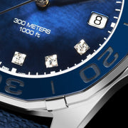 Tag Heuer Aquaracer Quartz Mother of Pearl Blue Dial Blue NATO Strap Watch for Women - WAY131L.FT6091
