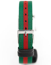 Gucci G-Frame Mother of Pearl Dial Two Tone Nylon Strap Watch For Women - YA147404