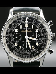 Breitling Navitimer Ref. 806 1959 Re-Edition Black Dial Brown Leather Strap Watch for Men - AB0910371B1X1