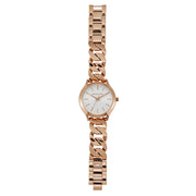 Michael Kors Runway Three-Hand Silver Dial Rose Gold Steel Strap Watch for Women - MK7473