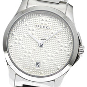 Gucci G Timeless Quartz Silver Dial Silver Steel Strap Watch For Women - YA126551