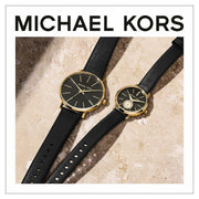 Michael Kors Pyper Black Dial Black Leather Strap Watch For Women - MK2747