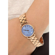 Marc Jacobs Mini Baker Blue Dial Rose Gold Steel Strap Watch for Women - MBM3285