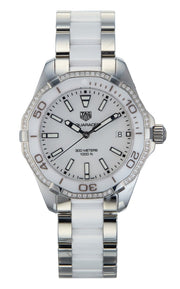 Tag Heuer Aquaracer Diamonds White Dial Two Tone Steel Strap Watch for Women - WAY131H.BA0914