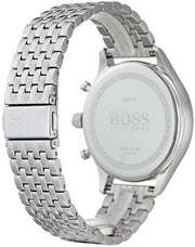 Hugo Boss Companion Black Dial Silver Steel Strap Watch for Men - 1513652