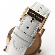 Burberry The City White Dial White Leather Strap Watch for Women - BU9108
