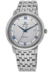 Omega De Ville Prestige Co-Axial Rhodium Silver Dial Silver Steel Strap Watch for Men - 424.10.40.20.02.001
