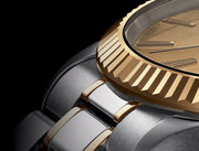 Tudor Style Automatic Gold Dial Two Tone Steel Strap Watch for Men - M12713-0001