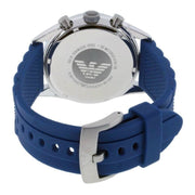 Emporio Armani Chronograph Blue Dial Blue Rubber Strap Watch For Men - AR5864