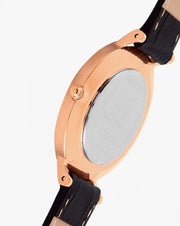 Daniel Wellington Classic Petite York Black Dial Brown Leather Strap Watch For Women - DW00100170