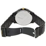 Armani Exchange Hampton Chronograph Black Dial Black Steel Strap Watch For Men - AX2121