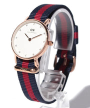 Daniel Wellington Classy Oxford White Dial Two Tone Nylon Strap Watch For Women - DW00100064