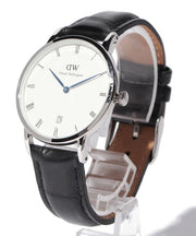 Daniel Wellington Dapper Reading Quartz White Dial Black Leather Strap Watch For Women - DW00100117