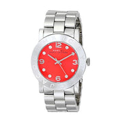 Marc Jacobs Amy Red Dial Silver Steel Strap Watch for Women - MBM3302